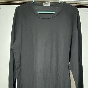 Calvin Klein Jeans Black Thermal Elbow Crew Neck Pullover Shirt Sz XL